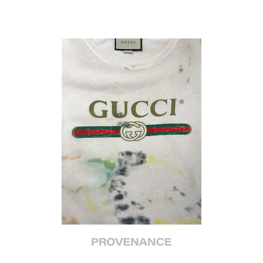 🔴 Gucci GG Vintage Logo T-Shirt - Tie Dye White S